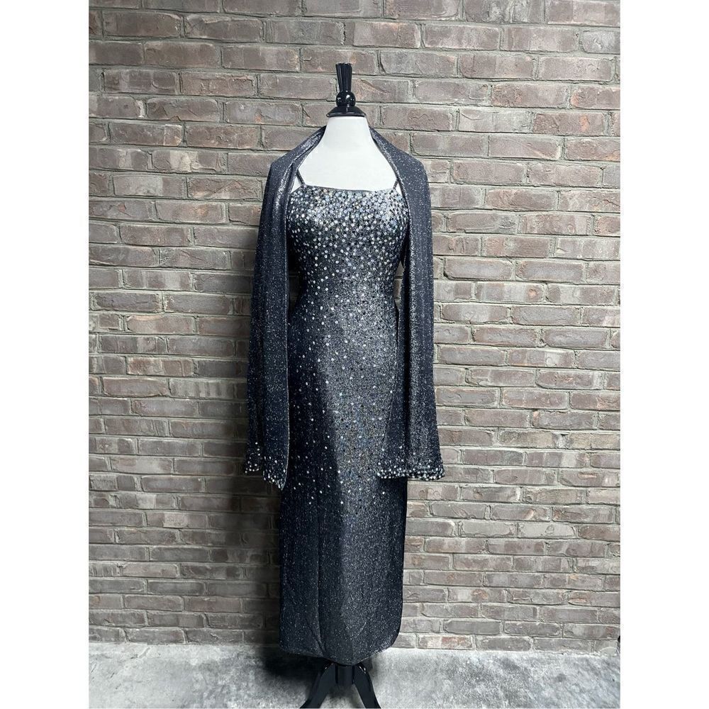 Modern Maids Collection Shimmer Spaghetti Strap Evening Gown Size 8 - Picture 3 of 8